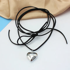 Black Velvet Big Heart Choker