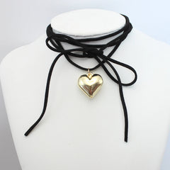 Black Velvet Big Heart Choker